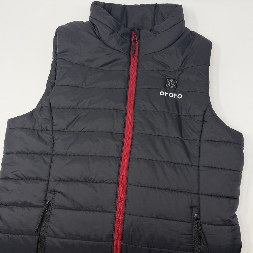 Ororo Classic Heated Vest Black Red Accent Puffer Women Size Small *NO Battery